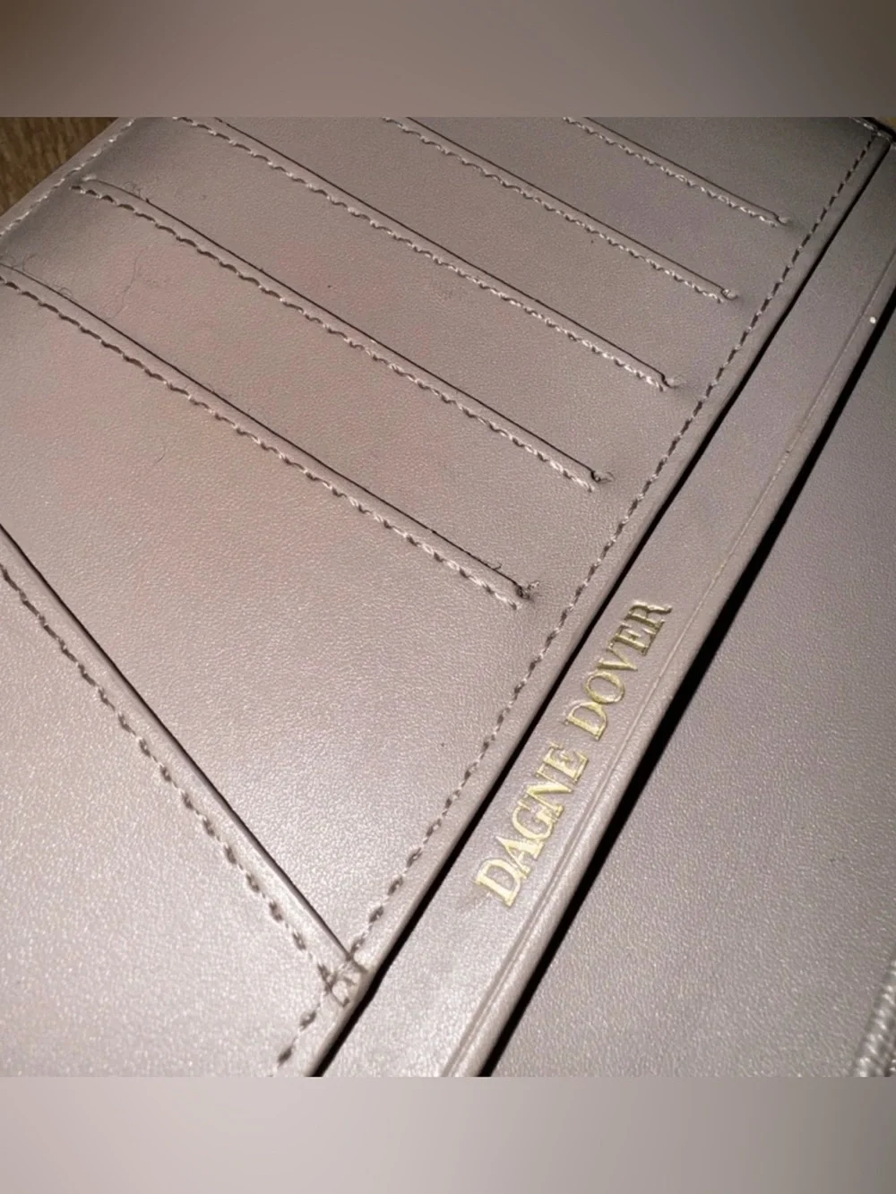 Lovely Taupe Dagne Dover Taupe Foldover Wallet
